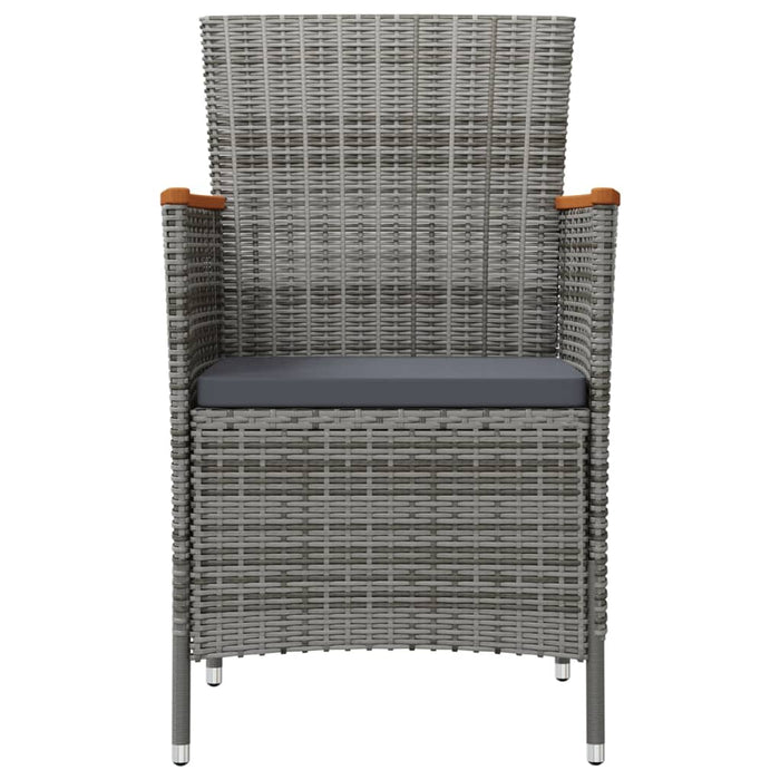 Set mobilier de exterior cu perne 11 piese negru/gri, poliratan - WALTI WALTI