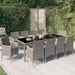 Set mobilier de exterior cu perne 11 piese negru/gri, poliratan - WALTI WALTI
