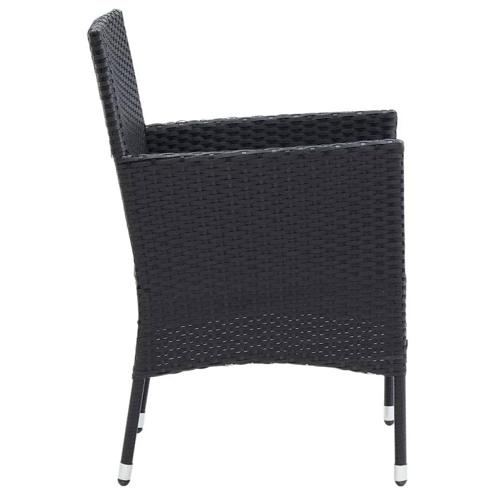 Set mobilier de grădină cu perne, 5 piese, negru, poliratan WALTI