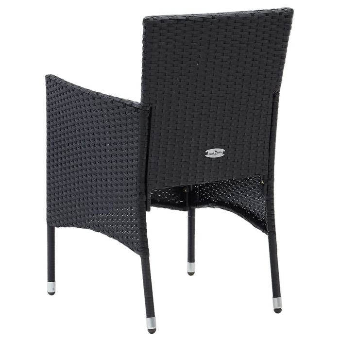 Set mobilier de grădină cu perne, 5 piese, negru, poliratan WALTI