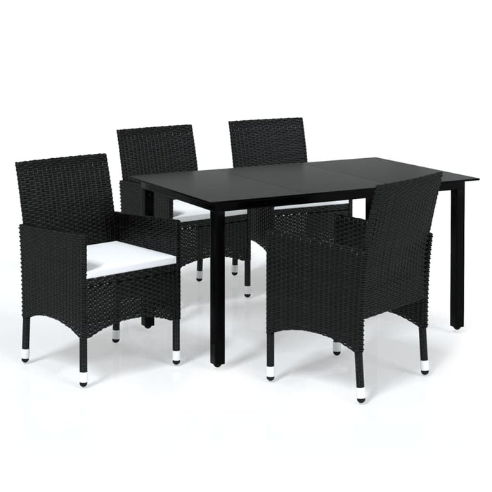 Set mobilier de grădină cu perne, 5 piese, negru, poliratan - WALTI WALTI