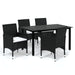 Set mobilier de grădină cu perne, 5 piese, negru, poliratan - WALTI WALTI