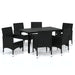 Set mobilier de grădină cu perne, 7 piese, negru, poliratan - WALTI WALTI