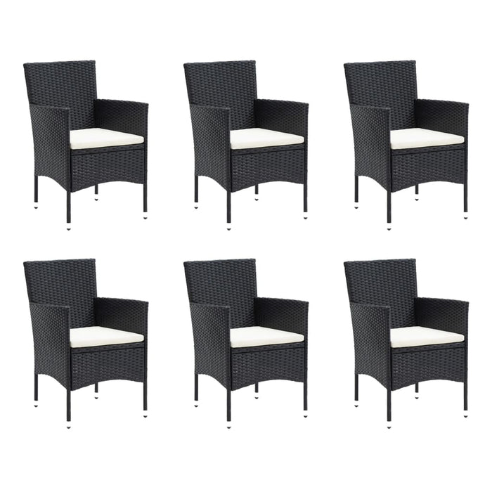 Set mobilier de grădină cu perne, 7 piese, negru, poliratan - WALTI WALTI