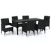 Set mobilier de grădină cu perne, 7 piese, negru, poliratan - WALTI WALTI