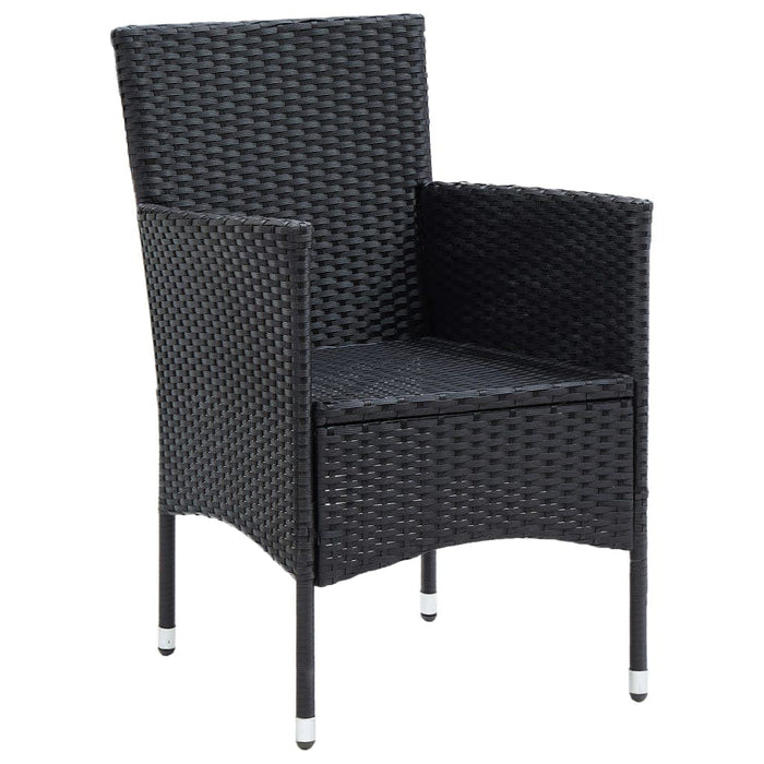 Set mobilier de grădină cu perne, 9 piese, negru, poliratan WALTI