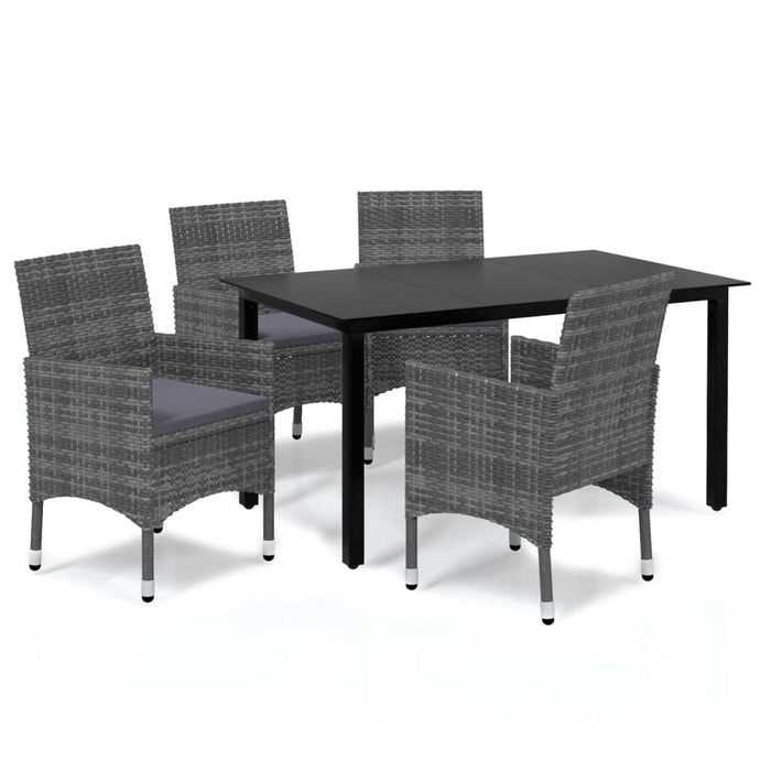 Set mobilier de grădină cu perne, 5 piese, gri, poliratan - WALTI WALTI