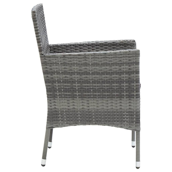 Set mobilier de grădină cu perne, 5 piese, gri, poliratan - WALTI WALTI