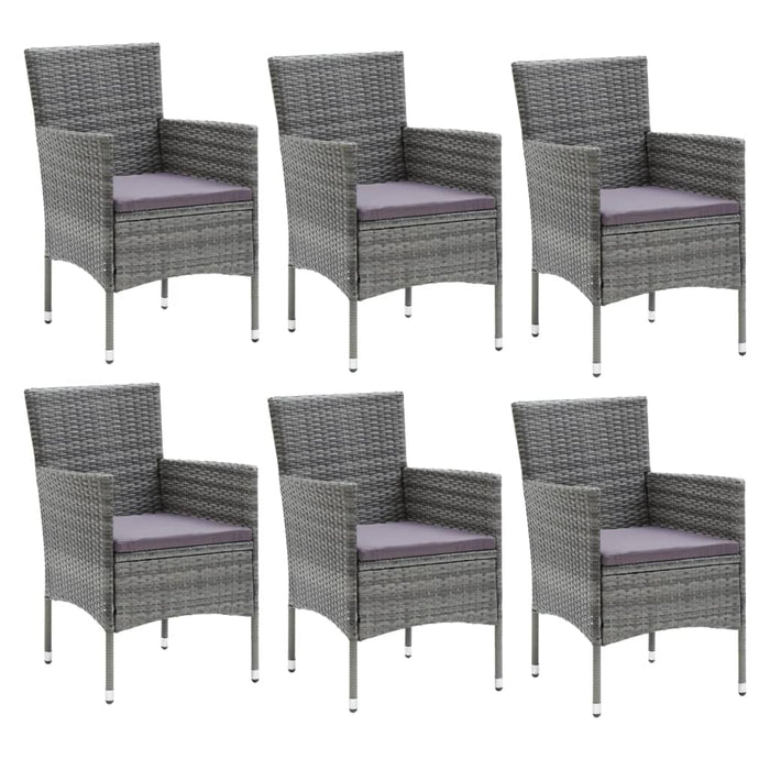 Set mobilier de grădină cu perne, 7 piese, gri, poliratan - WALTI WALTI