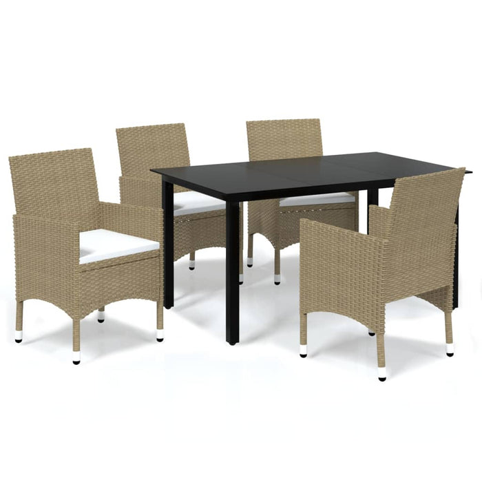 Set mobilier de grădină cu perne, 5 piese, bej, poliratan - WALTI WALTI