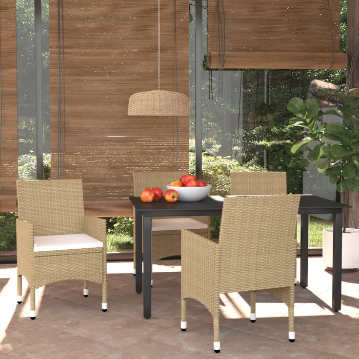 Set mobilier de grădină cu perne, 5 piese, bej, poliratan - WALTI WALTI