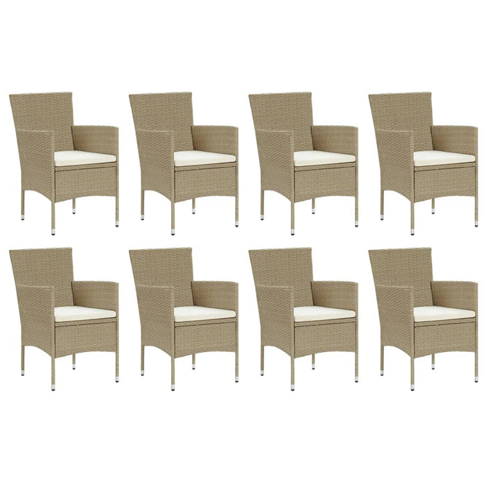 Set mobilier de grădină cu perne, 9 piese, bej, poliratan - WALTI WALTI