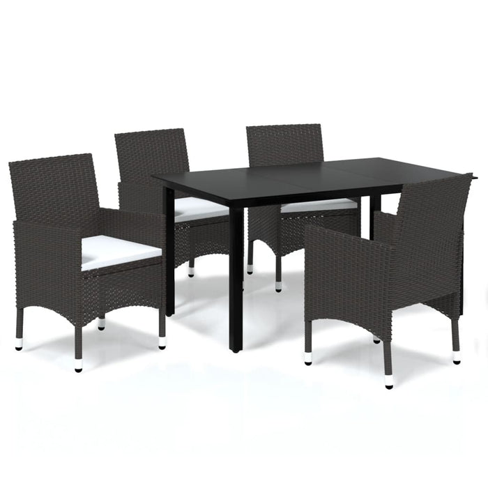 Set mobilier de grădină cu perne, 5 piese, maro, poliratan WALTI