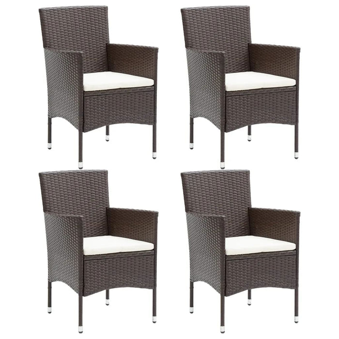 Set mobilier de grădină cu perne, 5 piese, maro, poliratan WALTI