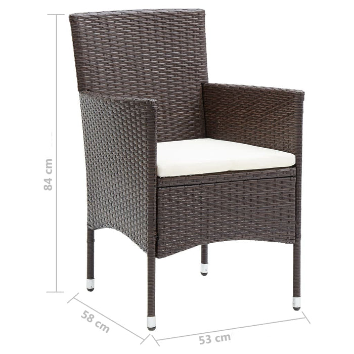 Set mobilier de grădină cu perne, 5 piese, maro, poliratan WALTI