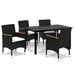 Set mobilier de grădină cu perne, 5 piese, negru, poliratan - WALTI WALTI