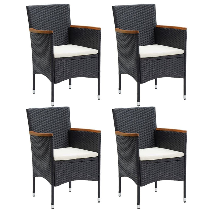 Set mobilier de grădină cu perne, 5 piese, negru, poliratan - WALTI WALTI