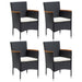Set mobilier de grădină cu perne, 5 piese, negru, poliratan - WALTI WALTI