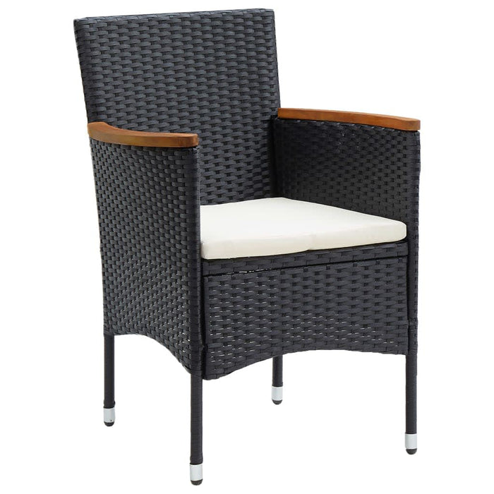 Set mobilier de grădină cu perne, 5 piese, negru, poliratan - WALTI WALTI