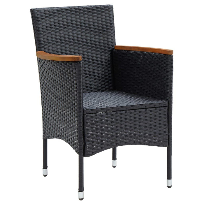 Set mobilier de grădină cu perne, 5 piese, negru, poliratan - WALTI WALTI