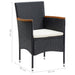 Set mobilier de grădină cu perne, 5 piese, negru, poliratan - WALTI WALTI