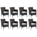 Set mobilier de grădină cu perne, 9 piese, negru, poliratan - WALTI WALTI