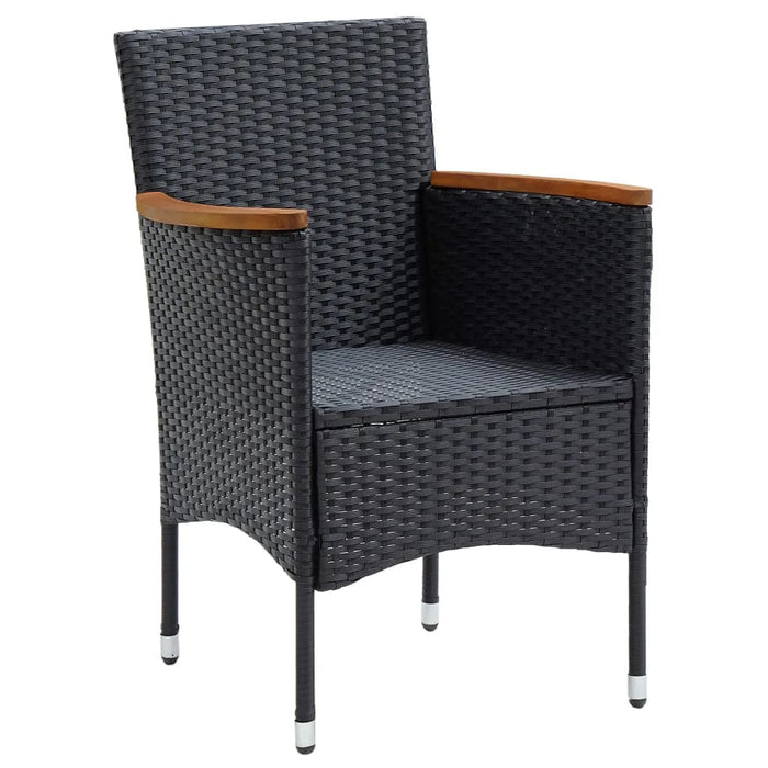 Set mobilier de grădină cu perne, 9 piese, negru, poliratan - WALTI WALTI