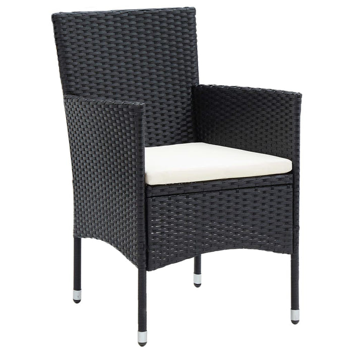 Set mobilier de grădină cu perne, 9 piese, negru, poliratan - WALTI WALTI