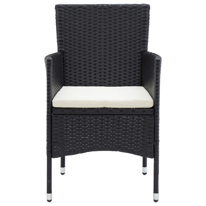 Set mobilier de grădină cu perne, 9 piese, negru, poliratan - WALTI WALTI