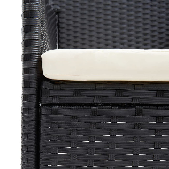 Set mobilier de grădină cu perne, 9 piese, negru, poliratan - WALTI WALTI