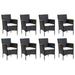 Set mobilier de grădină cu perne, 9 piese, negru, poliratan - WALTI WALTI
