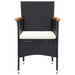 Set mobilier de grădină cu perne, 9 piese, negru, poliratan - WALTI WALTI