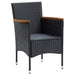Set mobilier de grădină cu perne, 9 piese, negru, poliratan - WALTI WALTI