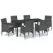 Set mobilier de grădină cu perne, 7 piese, gri, poliratan - WALTI WALTI