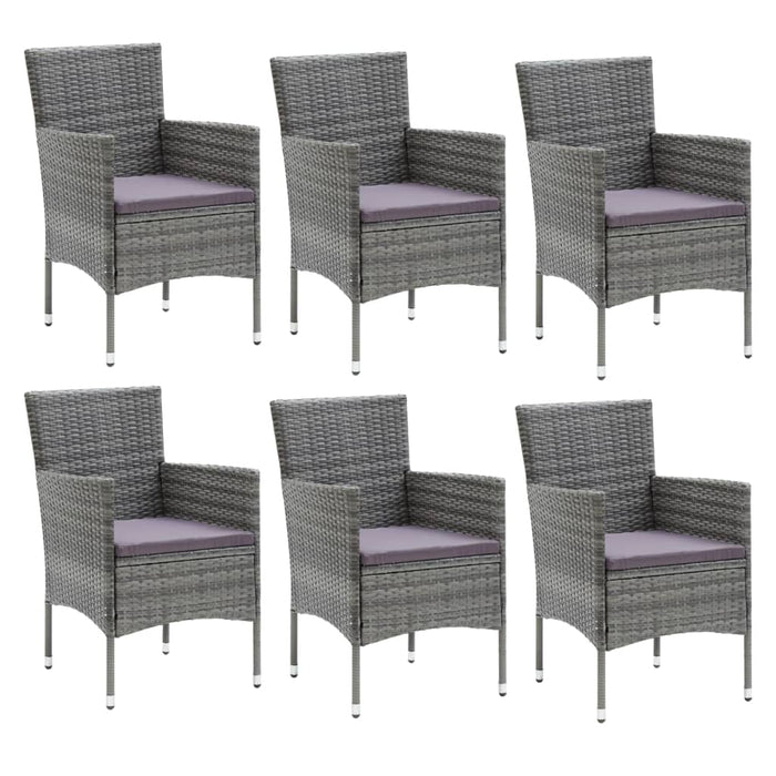Set mobilier de grădină cu perne, 7 piese, gri, poliratan - WALTI WALTI