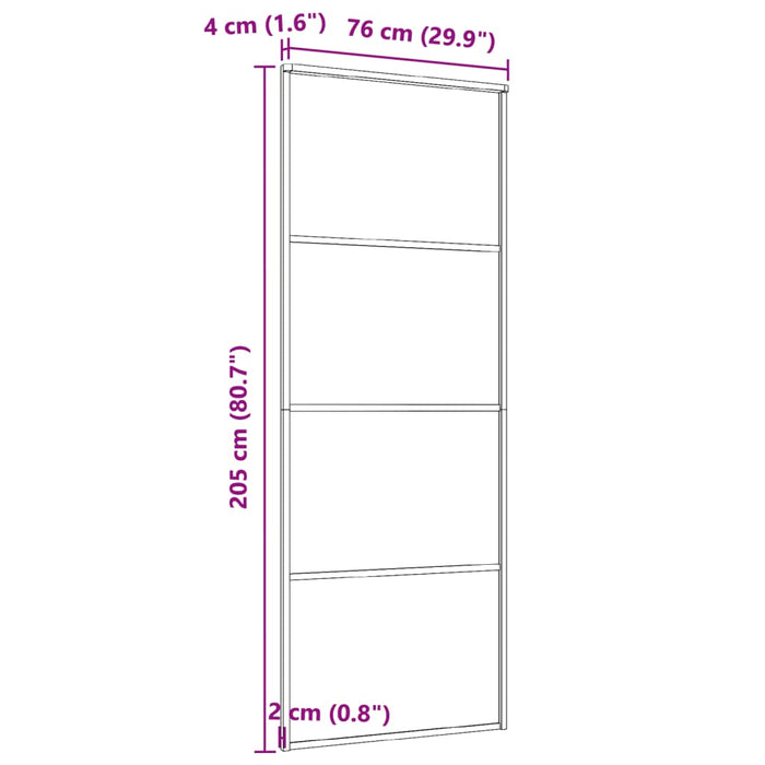 Ușă glisantă, negru, 76x205 cm, sticlă mată ESG și aluminiu - WALTI WALTI