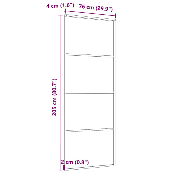 Ușă glisantă, alb, 76x205 cm, sticlă ESG și aluminiu - WALTI WALTI