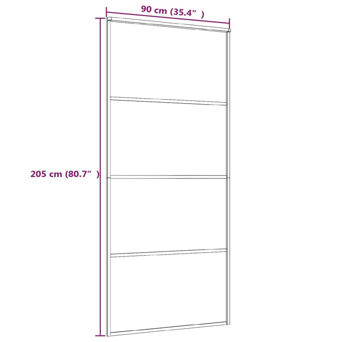 Ușă glisantă, negru, 90x205 cm, sticlă ESG mată și aluminiu - WALTI WALTI