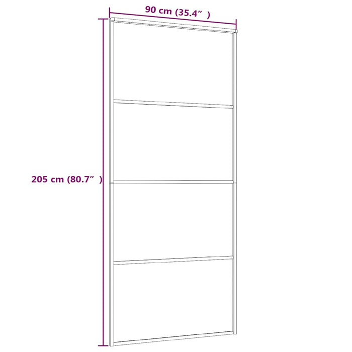Ușă glisantă, alb, 90x205 cm, sticlă ESG și aluminiu - WALTI WALTI