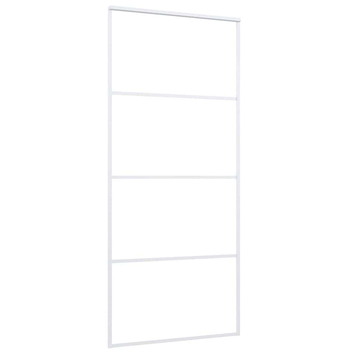Ușă glisantă, alb, 90x205 cm, sticlă ESG mată și aluminiu - WALTI WALTI