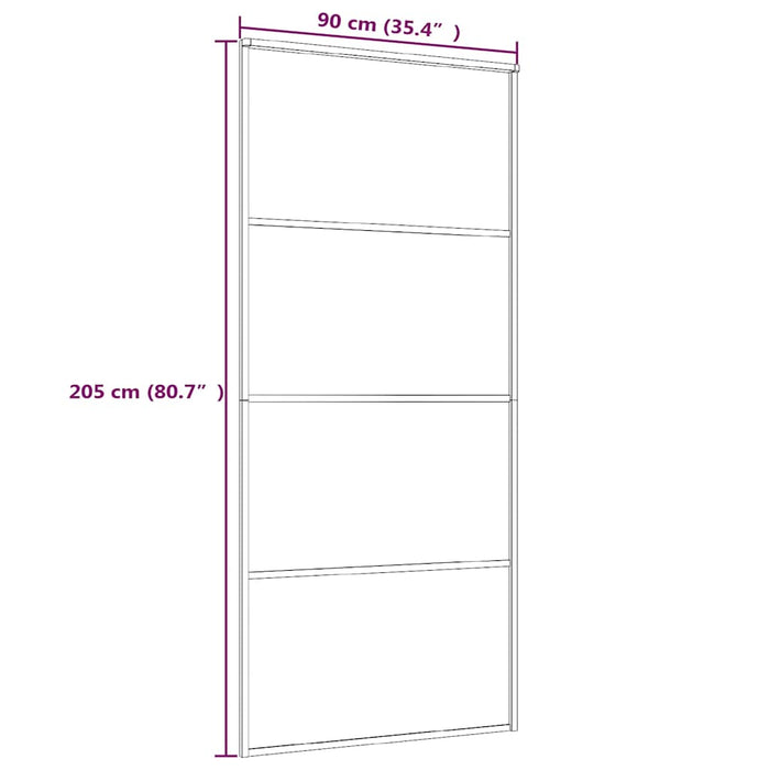 Ușă glisantă, alb, 90x205 cm, sticlă ESG mată și aluminiu - WALTI WALTI