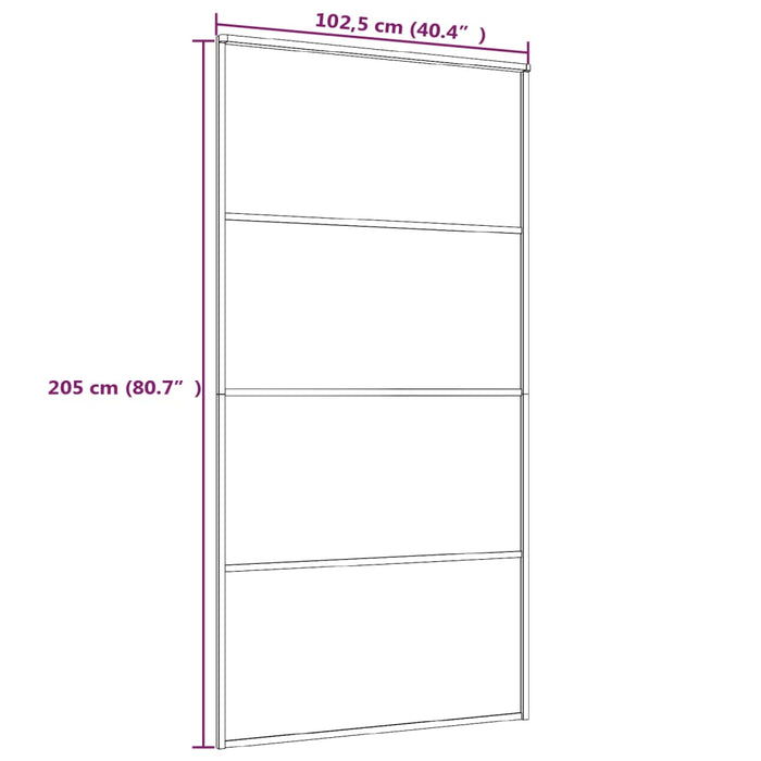 Ușă glisantă, negru, 102,5x205 cm, sticlă mată ESG și aluminiu - WALTI WALTI