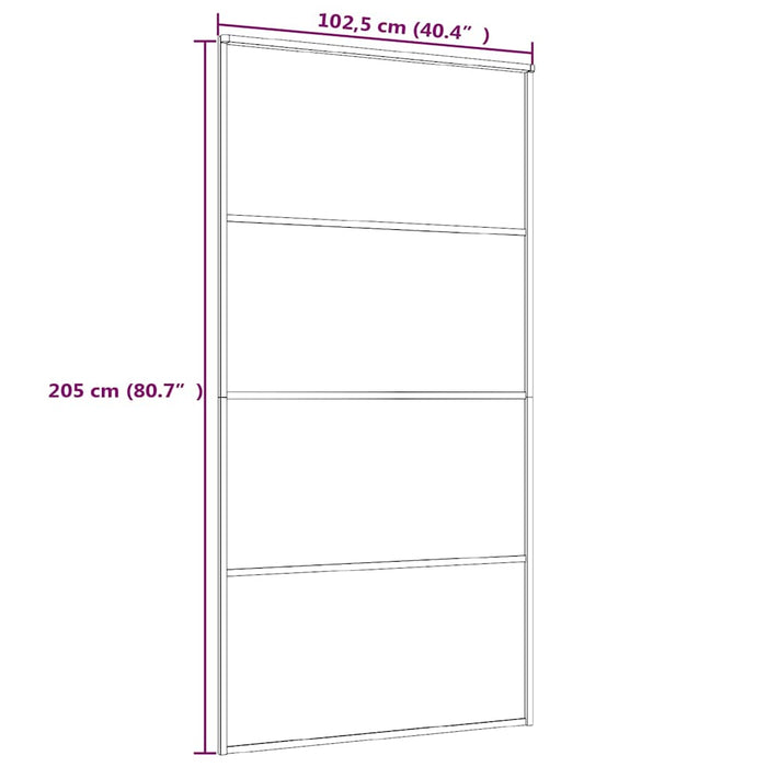 Ușă glisantă, negru, 102,5x205 cm, sticlă mată ESG și aluminiu WALTI
