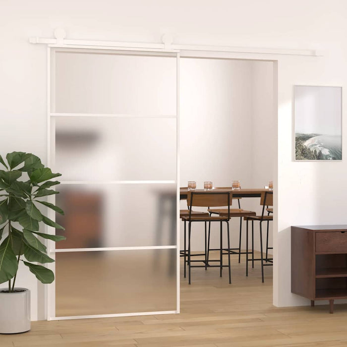 Ușă glisantă, alb, 102,5x205 cm, sticlă mată ESG și aluminiu - WALTI WALTI