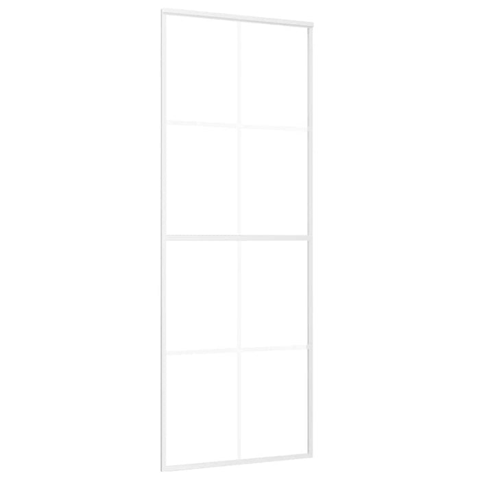 Ușă glisantă, alb, 76x205 cm, sticlă mată ESG și aluminiu WALTI