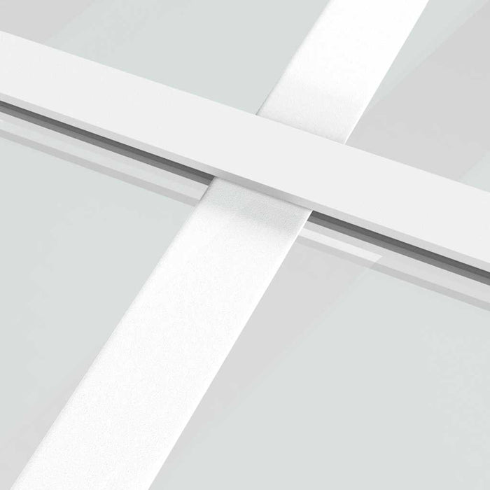 Ușă glisantă, alb, 76x205 cm, sticlă mată ESG și aluminiu WALTI