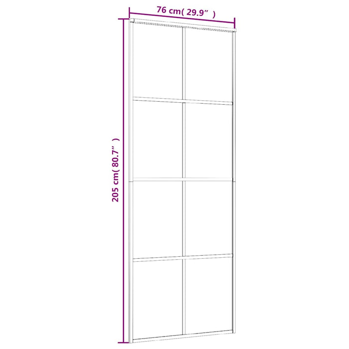Ușă glisantă, alb, 76x205 cm, sticlă mată ESG și aluminiu WALTI