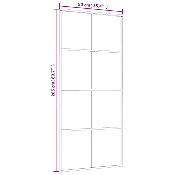 Ușă glisantă, alb, 90x205 cm, sticlă ESG mată și aluminiu - WALTI WALTI
