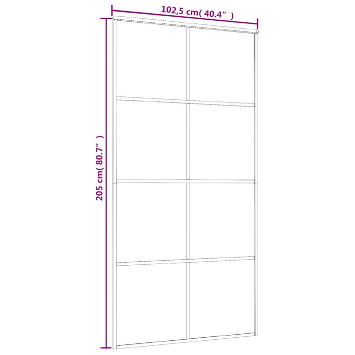 Ușă glisantă, alb, 102,5x205 cm, sticlă mată ESG și aluminiu WALTI