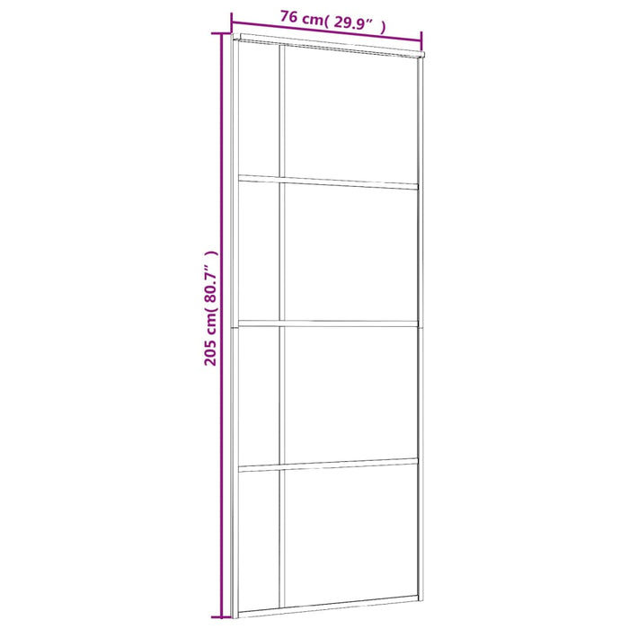 Ușă glisantă, negru, 76x205 cm, sticlă mată ESG și aluminiu - WALTI WALTI